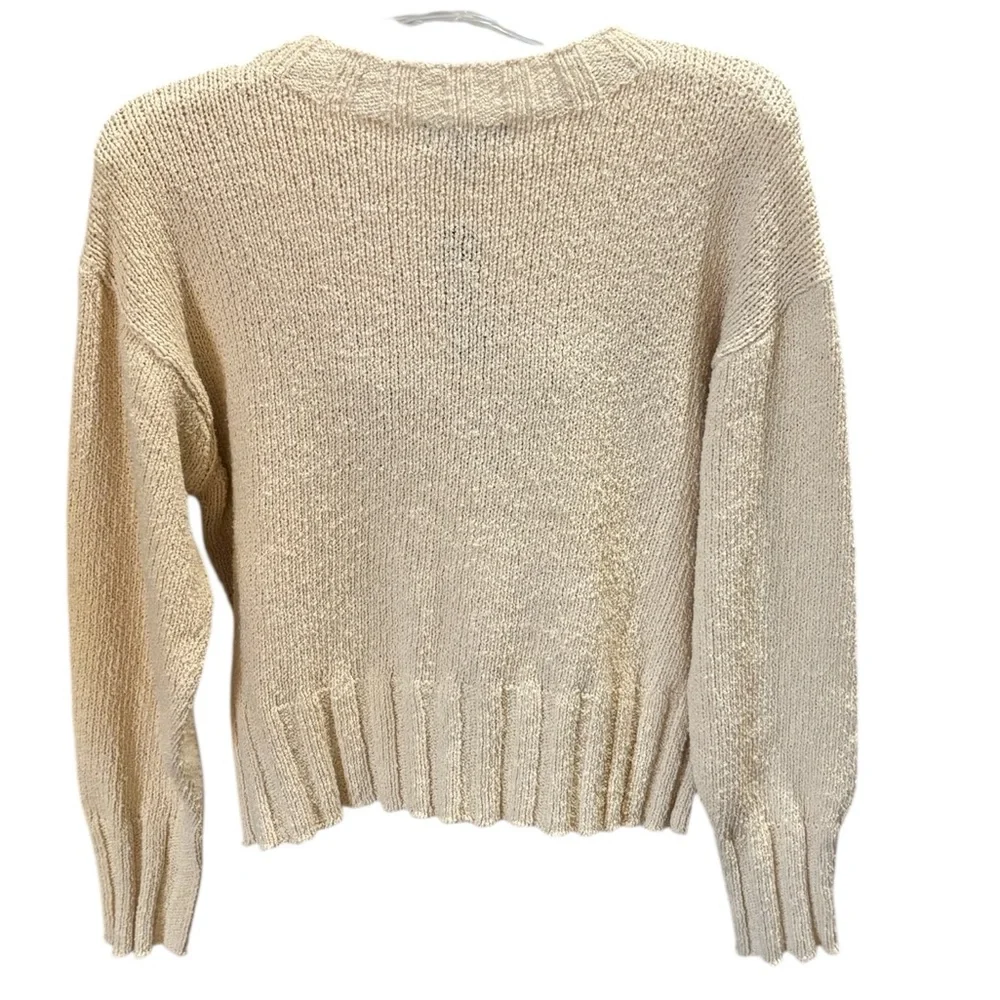 J. Crew Wide Rib Crewneck Sweater in Ivory Size Medium. NWT